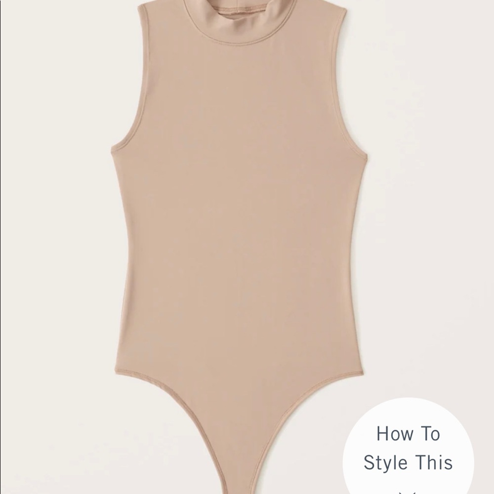 H&M Nude Mockneck Bodysuit